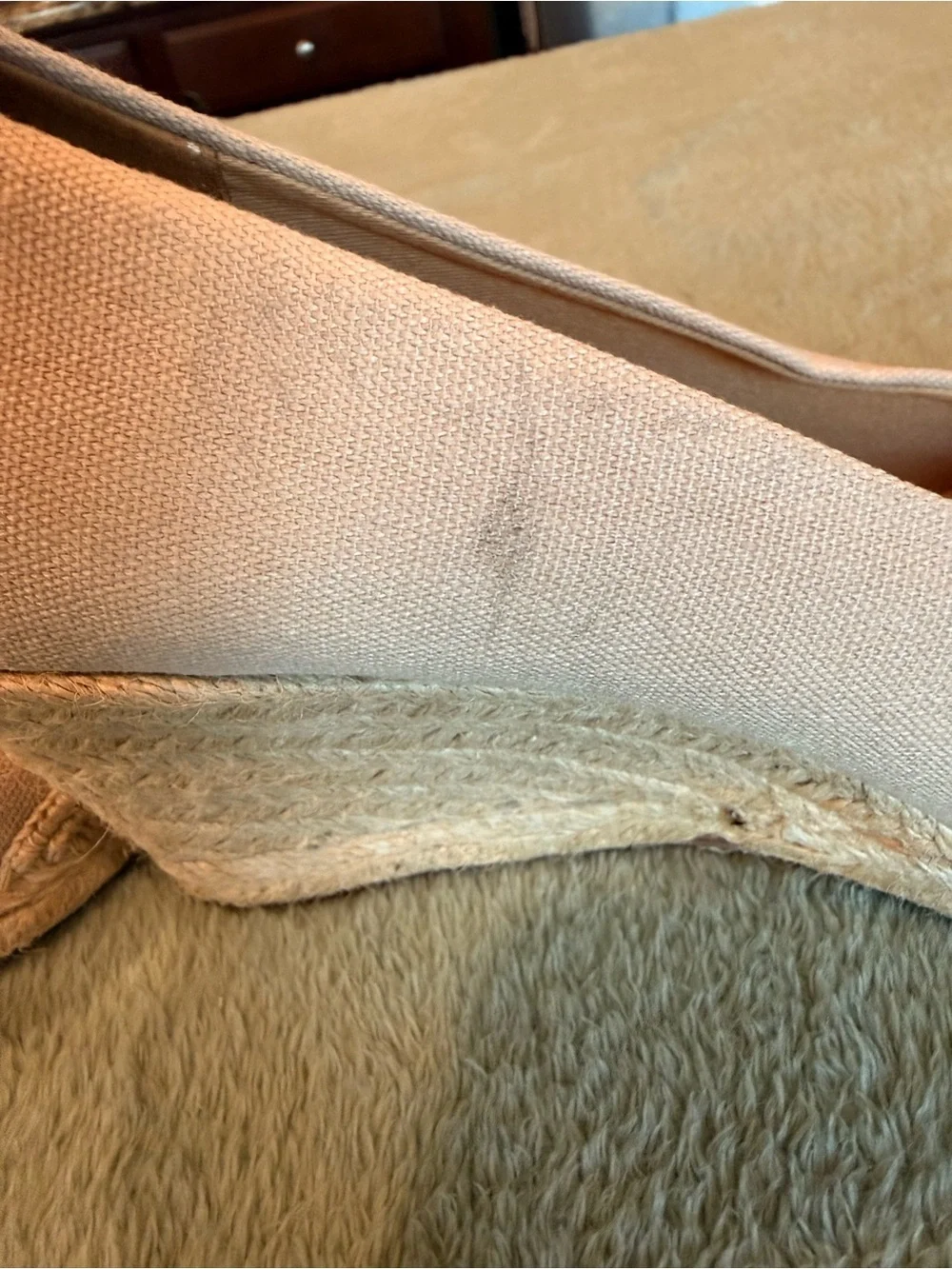 J.Crew Espadrille Wedge Heels Nude Canvas Rope Platform Size 7.5